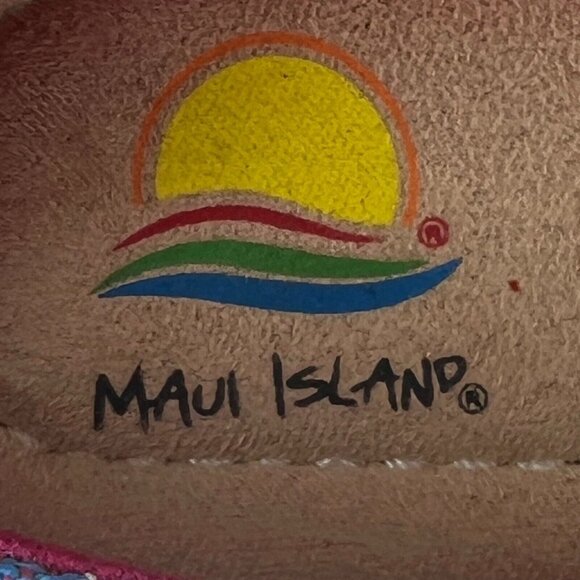 Maui Island Womens Tiki Multicolor Canvas Color Striped Size 7M Slip On Shoes - Picture 10 of 10